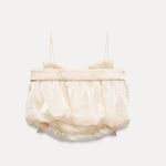 ZARA Chic Cream Bow Top Photo 5