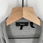 Theory  Merino Wool Winxie Gray Ribbed Knit Draped Open Front Cardigan Size M Photo 2