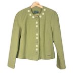 Geiger Wool 2 Piece Green‎ Embroidered Floral Vintage Skirt Jacket Set Size 34 Green Photo 1