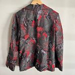 Chico's Vintage Y2K Chico’s Textured Jacquard Blazer Red Black Metallic Artsy Jacket M Photo 8