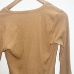 Old Navy  Tan Ribbed Long Sleeve V Neck Top Photo 9