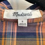 Madewell Small Plaid Short Sleeve Button Down Tie Front Top Photo 2
