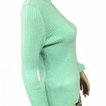 PRISCAVera Made in Italy Ribbed Knit Mock Neck Top Mint Green Size XS/S NWOT! Photo 2