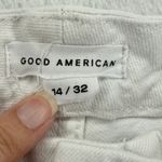Good American White High Rise Straight Leg Frayed Hem Jeans Size 14/32 READ Photo 6