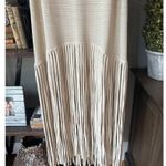 Adriana Degreas Tricot Fringe Maxi Dress Beige Womens Size Large Photo 4