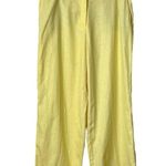 Rachel Zoe  New Wide Leg Pants Linen Blend High Rise Yellow Women’s Size 12 Photo 7