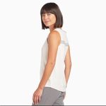 Kuhl  White and Grey Katrin Embroidered Sleeveless Organic Cotton Tank Photo 1