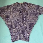 Cotton On Anja draped kimono tribal patchwork pattern beaded short sleeve size M Photo 0