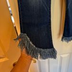 INC  straight leg crop fringe jeans 12P button front Photo 6