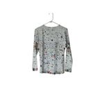 Womens Floral Long Sleeve Thermal Top White Multicolor New Photo 1