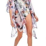 Rachel Roy Mystic Palm High-Low Open Front Soft Airy CoverUp, Sz Medium Photo 0