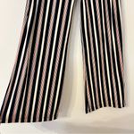 Hot Kiss Striped Pants Red, Black + Cream sz small roll over waist straight leg Photo 2