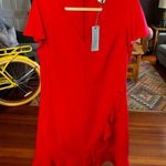 Draper James Lipstick Red Solid Flutter Dress sz 14 Photo 3