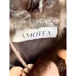 Amotea Feather Trim Glitter Jersey Strapless Mini Dress Silver Black Women's XS Photo 4