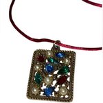 VTG Art Deco Rhinestone Multi Faux Pearl Pendant w/Tear Drop Shaped Rhinestones Photo 1