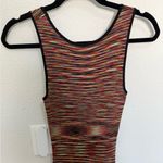 Sandro  Paris Roselia Knit Bodycon Black Red Space Dye Tank Dress Size 2 Photo 10