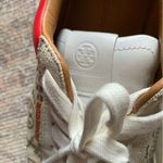 Tory Burch  Cream Red Sneakers Footwear Shoes Casual Women Size 7M Leather Photo 4