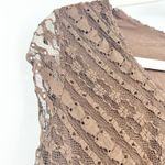 Merona  Womens Y2K Whimsigoth Fairycore Lace Overlay Babydoll Top Size L Brown Photo 2