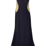 Jovani Full Length Long Dress Prom Formal Illusion Cut-Out Sleeveless Gunmetal M Photo 2