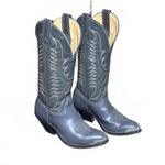 Western Cowboy Womens Gray Leather Boots Size 5M American Made Photo 1