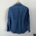 Tommy Bahama 100% Linen Blue Collar Front Button Top Shirt Small Photo 2