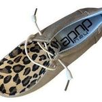 Hey Dude NWOT  Brown Tan Slip On Loafer Shoes with Leopard Accent Photo 0