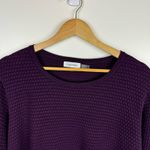 Calvin Klein Womens Purple Mixed Media Pullover Sweater | Office Casual Classic Photo 3