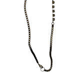 Boho Necklace Mixed Metal Cameo Locket Pearl Charm 15" Silver Brass Trendy Photo 4