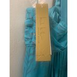 Nicole Miller  Designer Maxi Dress Teal Green Gold Beaded Gown Size 10 NWT Photo 5