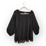 Valerie Stevens Black Romantic Bohemian Lace Peasant Blouse 3X Photo 1