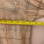 Free People  Break My Stride Pink Gold Plaid Oversized Button Down Shirt Large Photo 5
