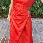 David's Bridal Classy vintage  strapless red gown prom dress size 4   Photo 2