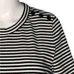 J. Crew Dress Women Large Black White Striped T Photo 4