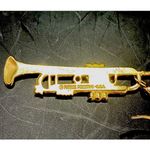 Vintage Trumpet Dangle Earrings Goldtone 2 “, Future Primitive USA Music Lover Photo 3