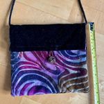 Dressy, Velvet Ombre Burnout, Foldover Crossbody Bag, Black, Purple, Abstract Black Photo 9