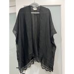 Treasure & Bond Treasure Bond Black Lace Trim Sheer Kimono Cardigan One Size Photo 3