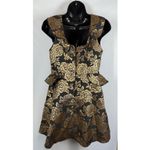 River Island Synthetic Petite Black And Gold Jacquard Skater Dress size 10 NWOT Photo 5