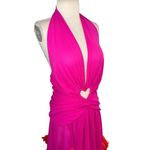 NERVI Maria Clara Feather Dress in Fuchsia 36 New Womens Long Maxi Heart Gown Pink Size undefined Photo 6