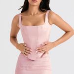 House Of CB Rafa Pink Floral Satin Longline Corset Photo 0