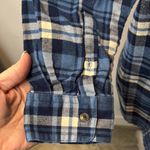 CHAPS  Navy Plaid Flannel Top Women Quarter-Zip Pullover Long Sleeve 1/2 Zip Warm Photo 3