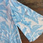 La Mer Luxe Blue & White Tropical Leaf Print Top With Flowy Sleeves ~ Sz L 💛🍄 Size L Photo 6
