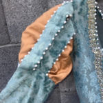 Renaissance Victorian and Edwardian Dress Gown costume Teal Gold XSmall Small Blue Size M Photo 3