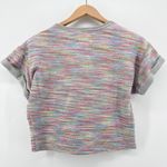 Anthropologie Saturday Sunday Multicolor Knit Slub Oversized Tee Crop Top XS Gray Photo 3