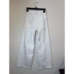 ZARA Jeans Womens 2 White The Marine Straight Wide Leg Frayed Hem High Rise Photo 1