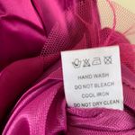 Lucy Paris  Embroidered Satin Fit & Flare Dress in Hot Pink Size Large NWT Photo 6