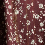 Loft NWT WO SIZE XS LONG SLEEVE TIE FRONT REDDISH BROWN FLORAL METALLIC GOLD Photo 10