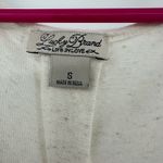 Lucky Brand  Size Small Shirt White‎ Red Floral Cold Shoulder Long Sleeve V Neck Photo 3