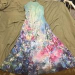 NWT Made With Love Floral Painting Sundress Size Medium Blue Pink And Purple Photo 0
