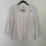 Chico's ‎ Blazer Square-Cut Crepe Jacket Size 3/XL Ivory Career Office Business Photo 1
