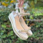 Christian Louboutin Cataclou 60 Cork light gold and white platform sandal IT 35 Photo 11